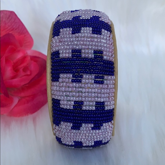🎉HP🎉EUC-LEATHER BEADED CUFF- HANDMADE BRACELET - Picture 3 of 4